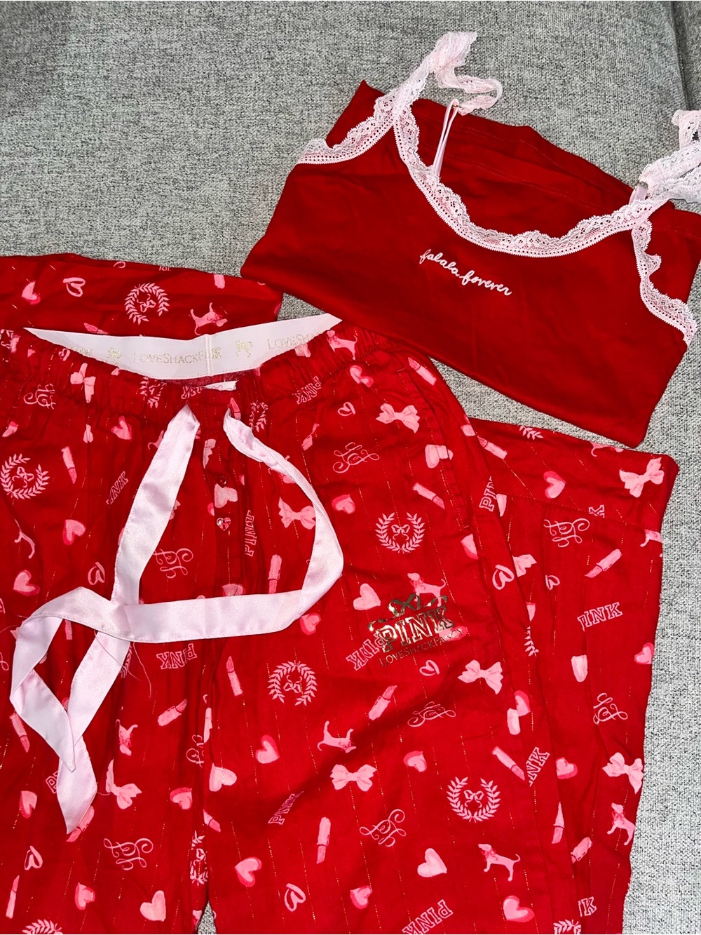 PINK Victoria's Secret Red Tank Top & matching pants